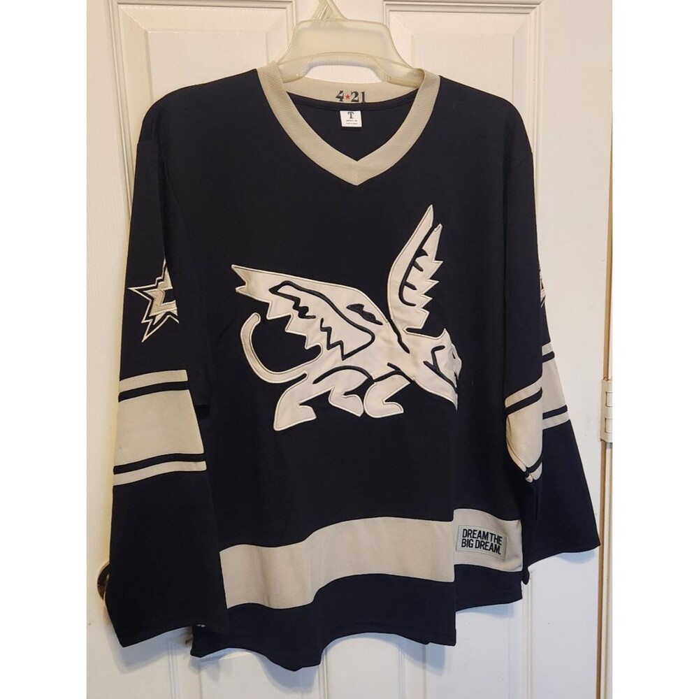 Texas Rangers Dallas Stars Peagle Hockey Jersey Men’s M Black 4/21 #53 Unworn